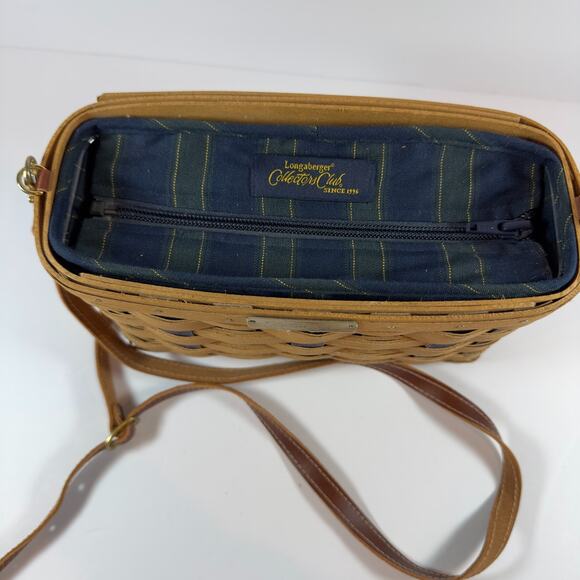 Longaberger Basket/Purse Charter Member 2009 Plastic Liner, and Strap Blue Green - Picture 3 of 11